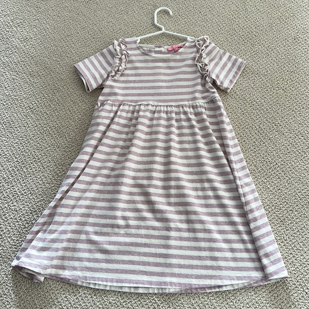 Bisby size 7 girls lilac strip dress